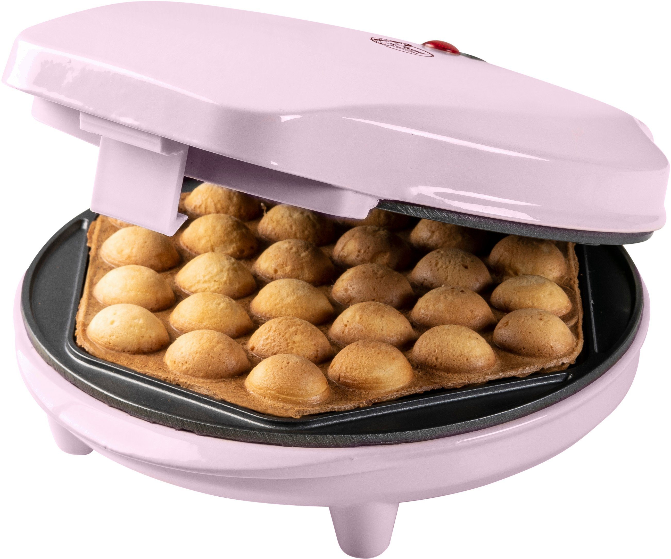 bestron Waffeleisen ABWM300P, 700 W, für Bubble Waffeln zum Befüllen, mit Backampel & Antihaftbeschichtung | Waffeleisen