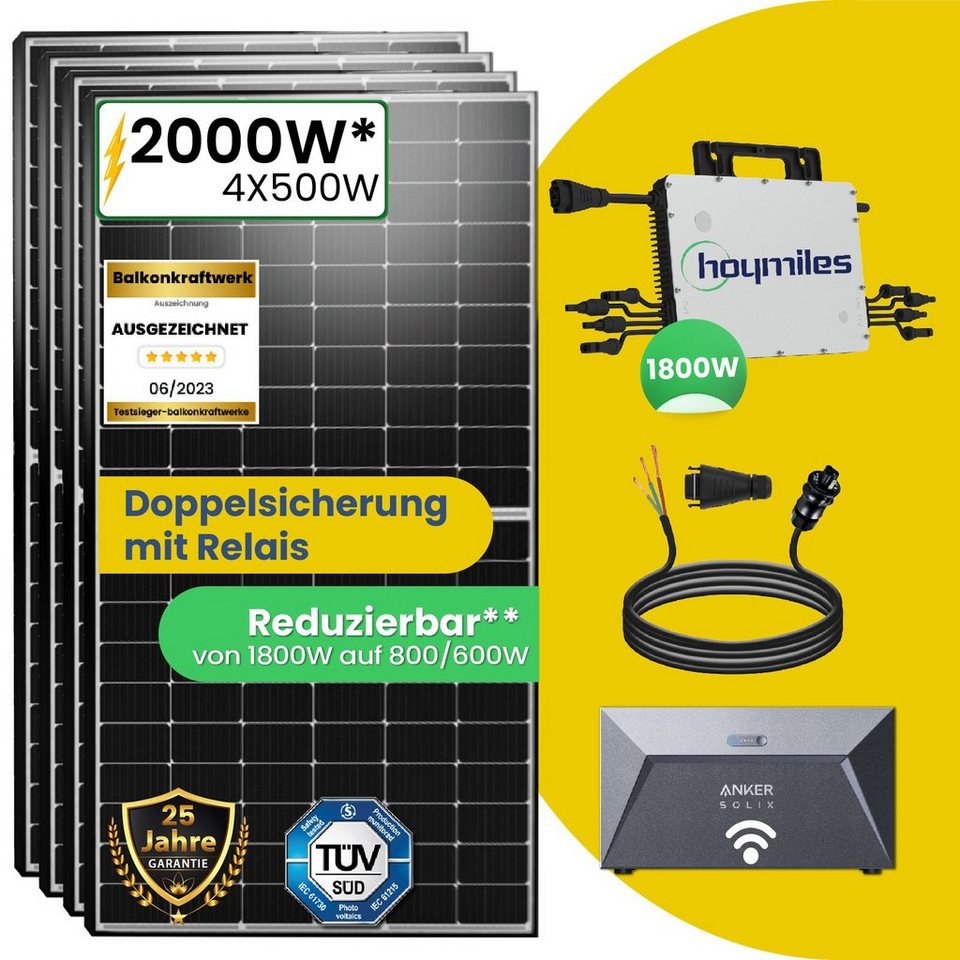 Solaranlage Gebraucht Mit Speicher 2000 Watt Stegpearl Solaranlage 2000W/1800W Balkonkraftwerk mit Speicher