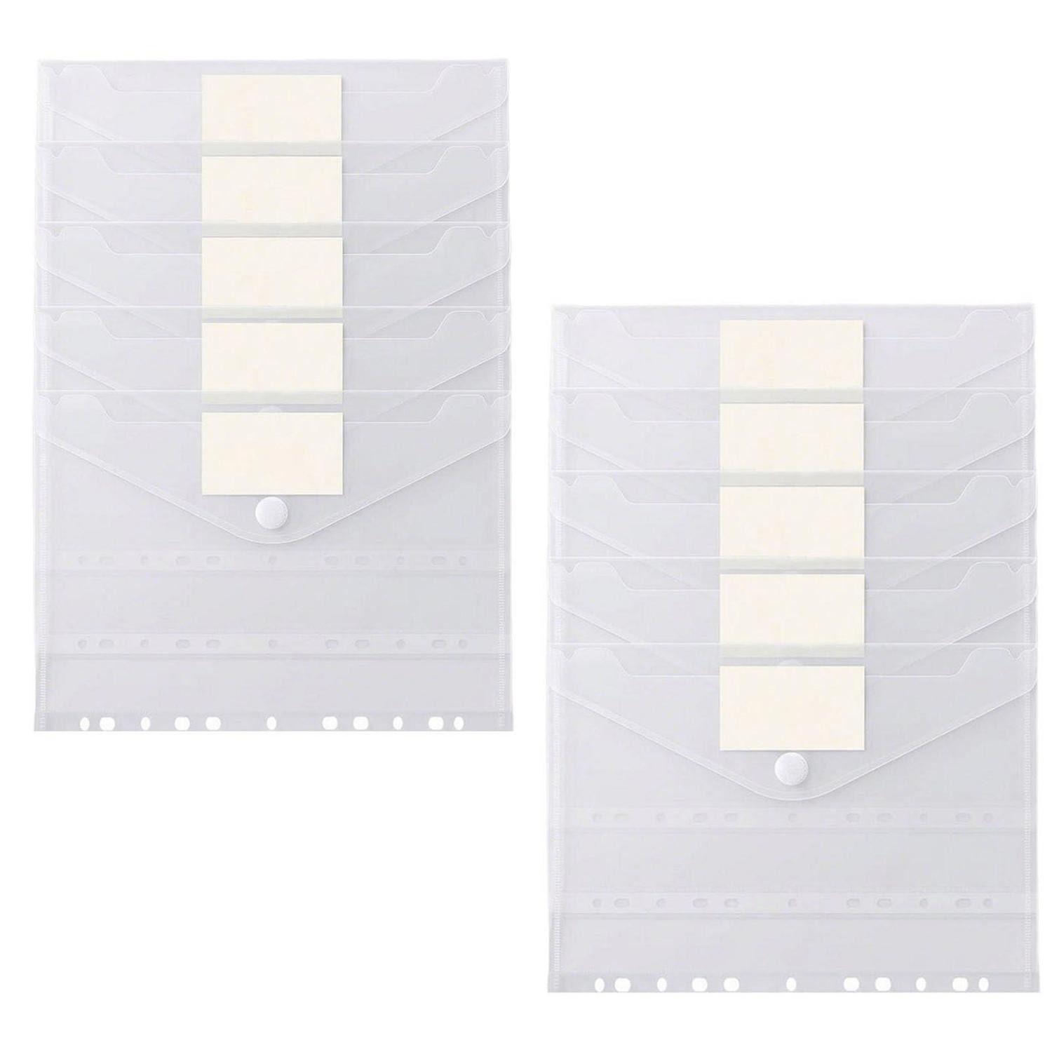 LuxusKollektion Ringbuchmappe A4 Dokumententaschen 10er Set transparent 11 Loch (10-St)
