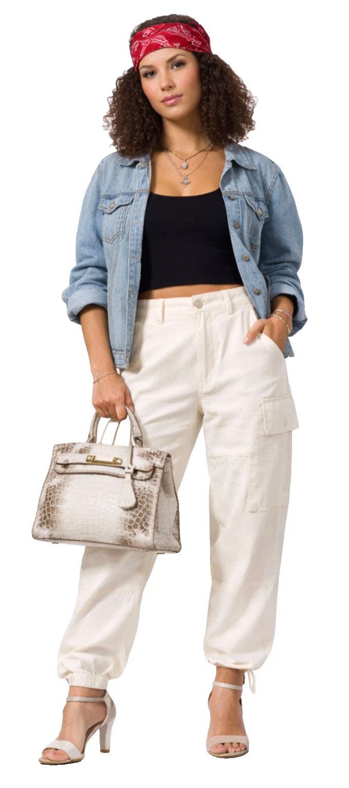 Polo Ralph Lauren Cargohose Damen Utility Hose Seiden-Leinen Slim fit luxuriöse Materialien mit einem modernen Utility-Design