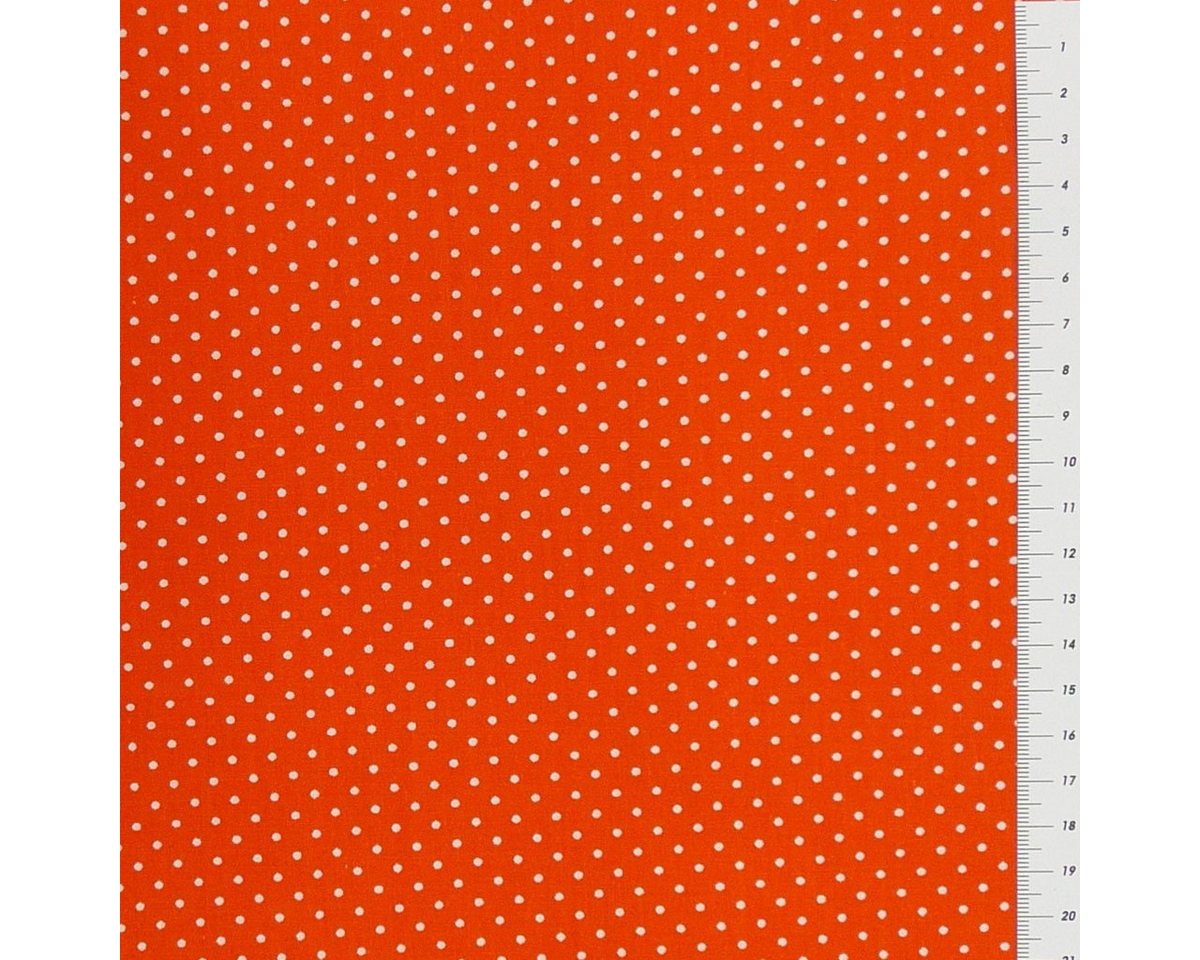 Thumbnail - SCHÖNER LEBEN. Stoff Baumwollstoff Punkte klein Ø 1mm orange weiß