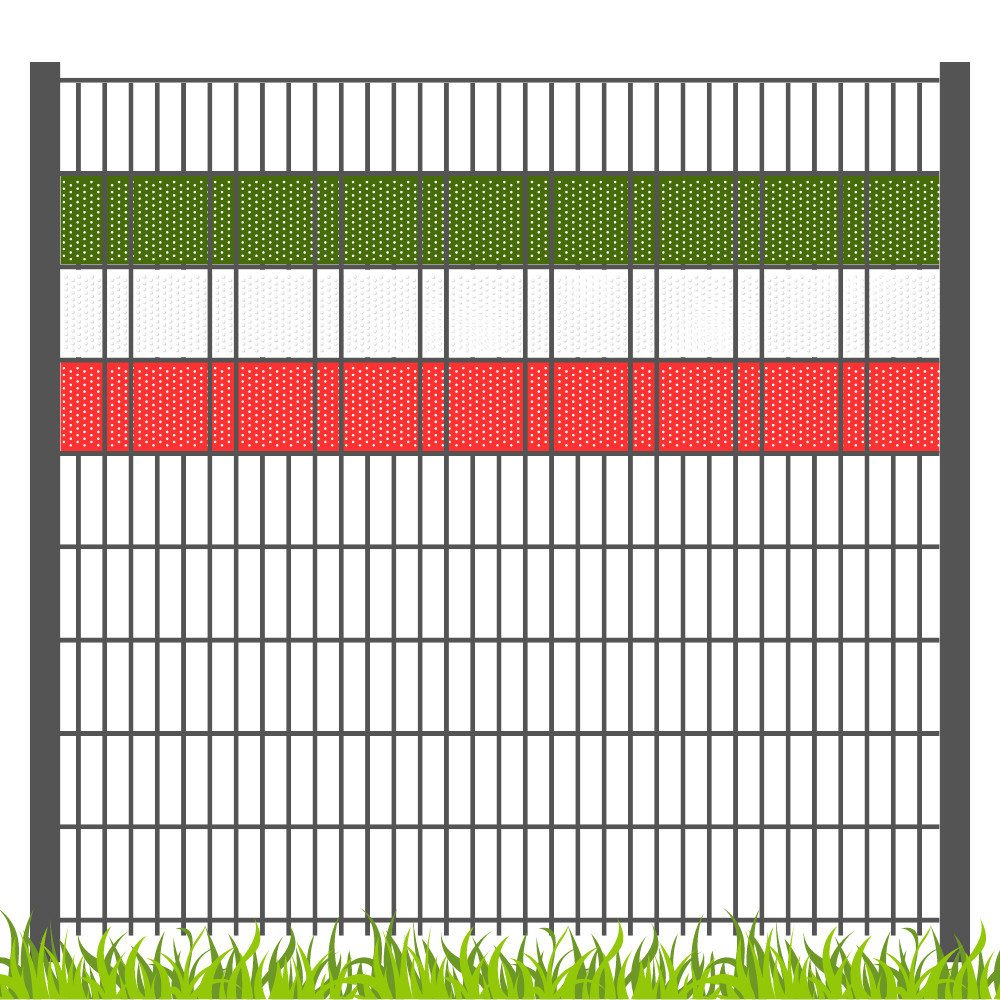 zaun, zu Sichtschutzstreifen PP Sichtschutz Fanartikel für Doppelstabmatten, (1, Einzelstreifen), Italien Landesfarbe