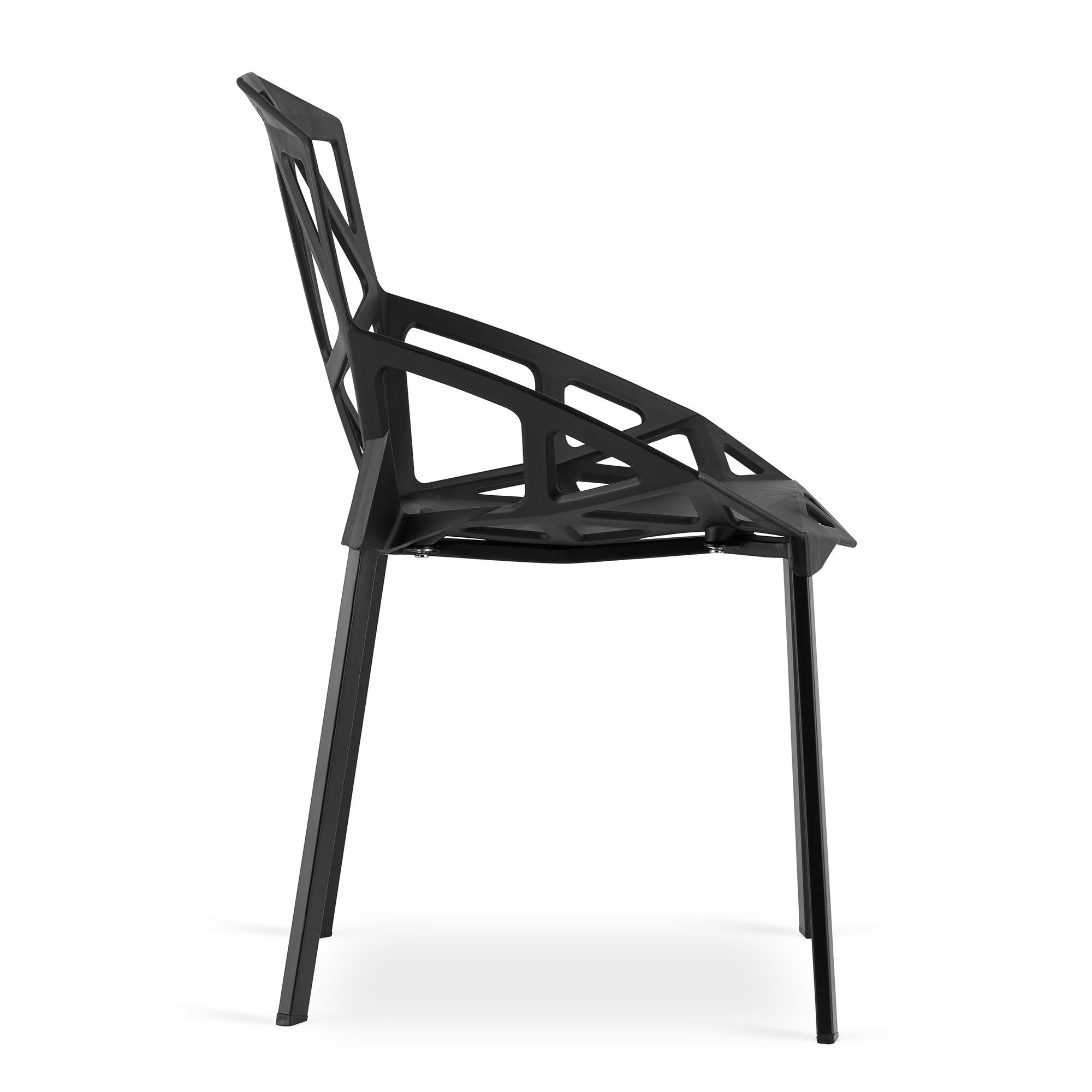 Metall 4x schwarz, Collective Esszimmerstuhl Füße Set Stuhl Gartenstuhl Home 4er Schale Wohnzimmerstuhl, aus Esszimmerstuhl aus Kunststoff,