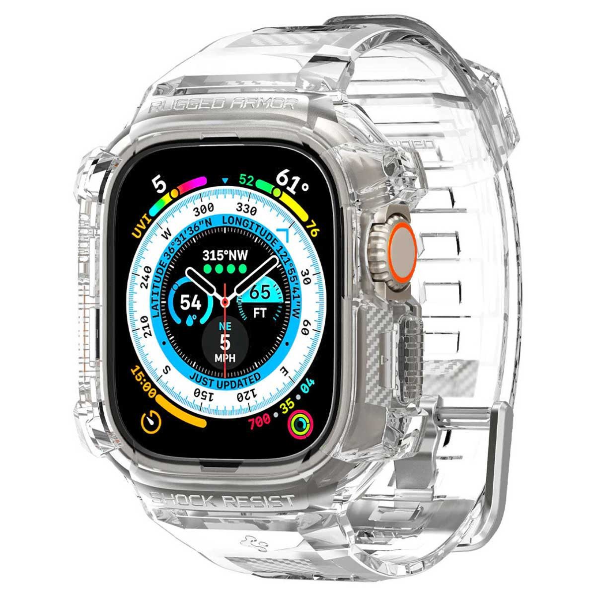 Spigen Displayschutzfolie Spigen Rugged Armor™ Pro Hülle für Apple Watch Ultra - 49 mm - Transpa, 1 Stück