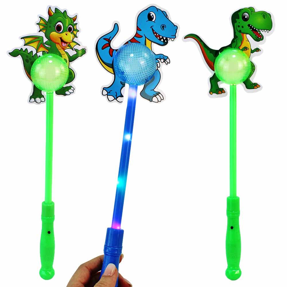 B&G INTERNATIONAL Zauberstab Leuchtstab Dino mit Kugel - ca. 38 cm, (1-tlg)