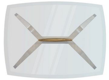 Casa Padrino Beistelltisch Luxus Beistelltisch Naturfarben / Braun / Messingfarben 60 x 40 x H. 53 cm - Moderner Tisch mit Glasplatte und Tragegriff - Möbel - Luxus Kollektion