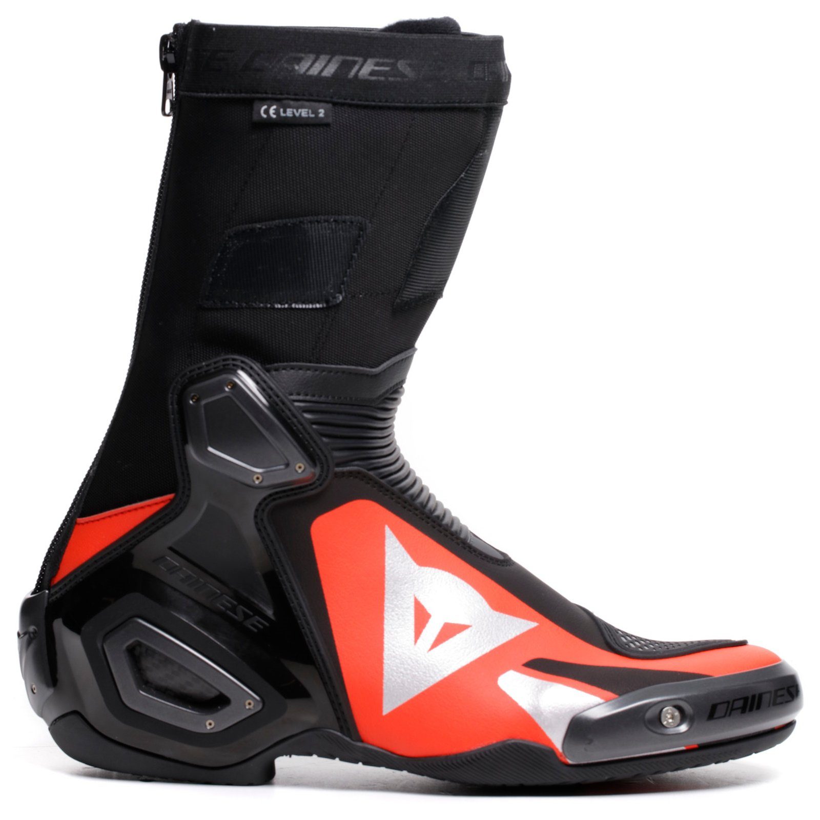 Dainese Dainese Axial 2 Motorradstiefel Schwarz / Rot-Fluo 40 Motorradstiefel (Packung, Antistatische und Öl- und Benzinfeste Sohle) motorradstiefel für herren