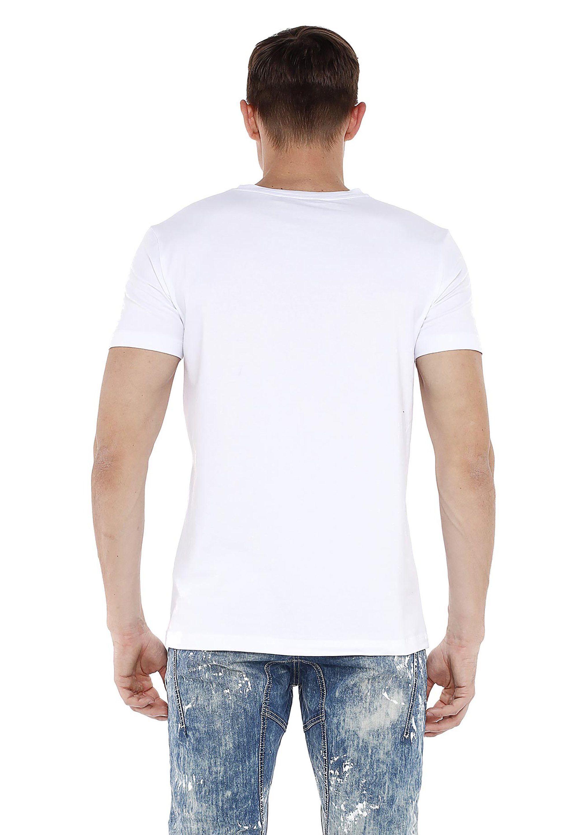 Cipo & mit Baxx weiß Prägedruck T-Shirt