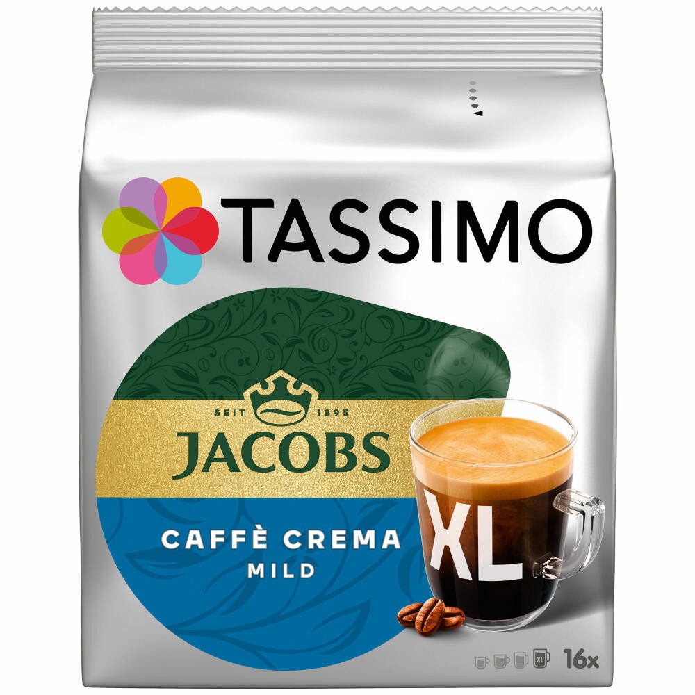 TASSIMO Kaffee Jacobs Caffè Crema Mild XL 16 T-Discs