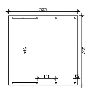 Skanholz Doppelcarport Friesland 8, BxT: 557x555 cm, 201 cm Einfahrtshöhe