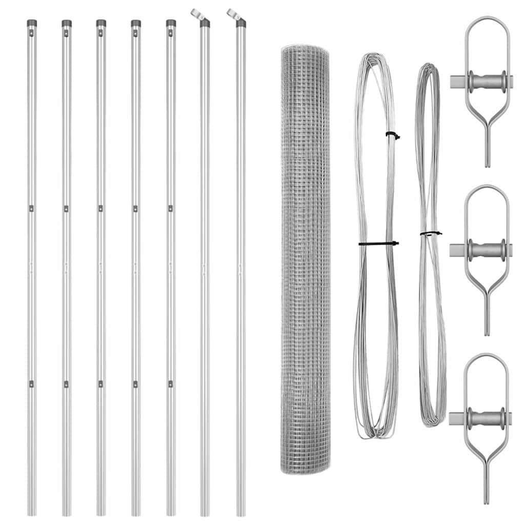 vidaXL Zaunpfosten Silber, (1-St)