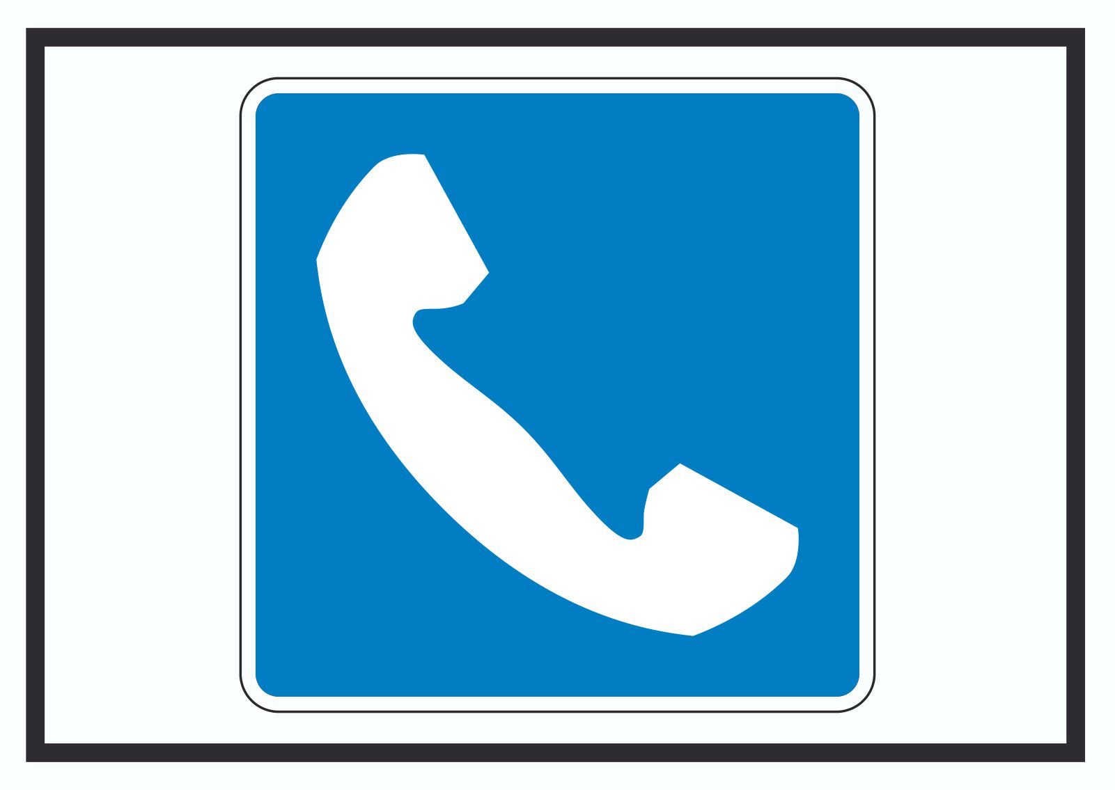 HB-Druck Hinweisschild Fernsprech­stelle Telefon Symbol, wetterfest, stabil, UV-beständig, kratzfest