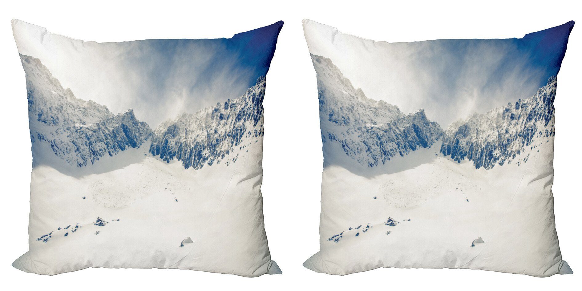Kissenbezüge Modern Accent Doppelseitiger Digitaldruck, Abakuhaus (2 Stück), Winter Natur Berge Snowy