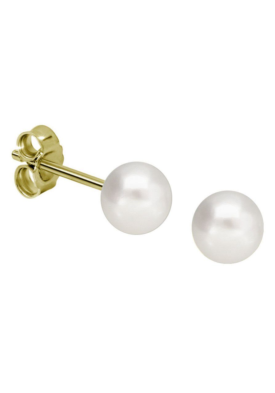 Firetti Perlenohrringe Schmuck Geschenk Gold 333 Ohrschmuck Perle versch. Größen, Made in Germany - mit Süßwasserzuchtperle