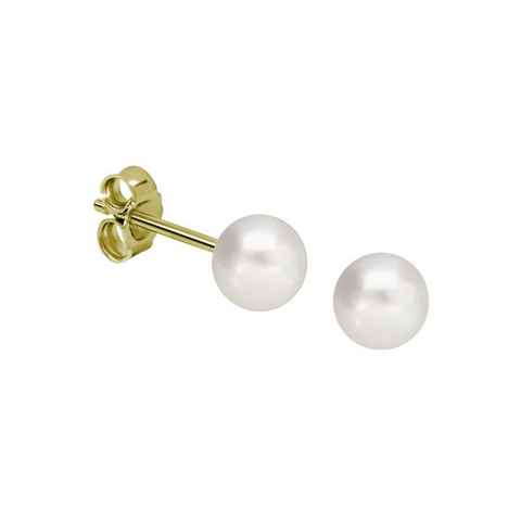 Firetti Perlenohrringe Schmuck Geschenk Gold 333 Ohrschmuck Perle versch. Größen, Made in Germany - mit Süßwasserzuchtperle