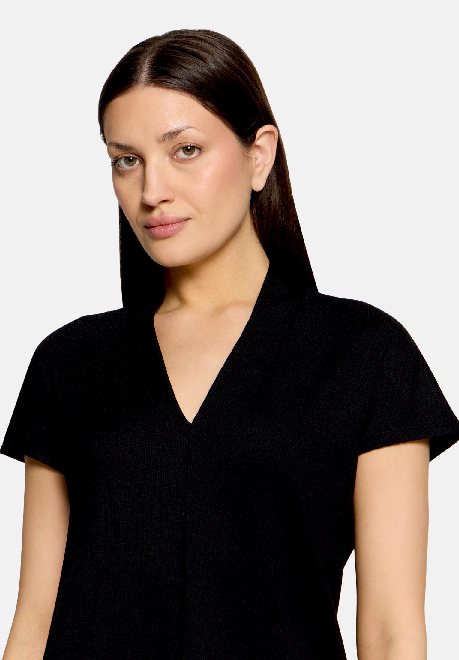 Betty&Co Kurzarmshirt Damen mit V-Ausschnitt (1-tlg) Struktur
