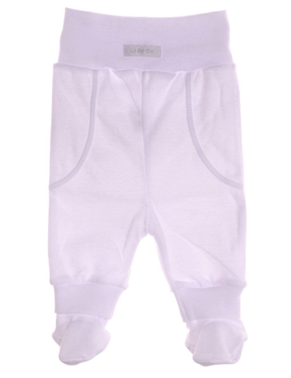 La Bortini Langarmshirt & Hose Baby Anzug 3tlg in Weiß Langarmshirt Hose Mütze aus reiner Baumwolle, 44 50 56 62 68 74 80