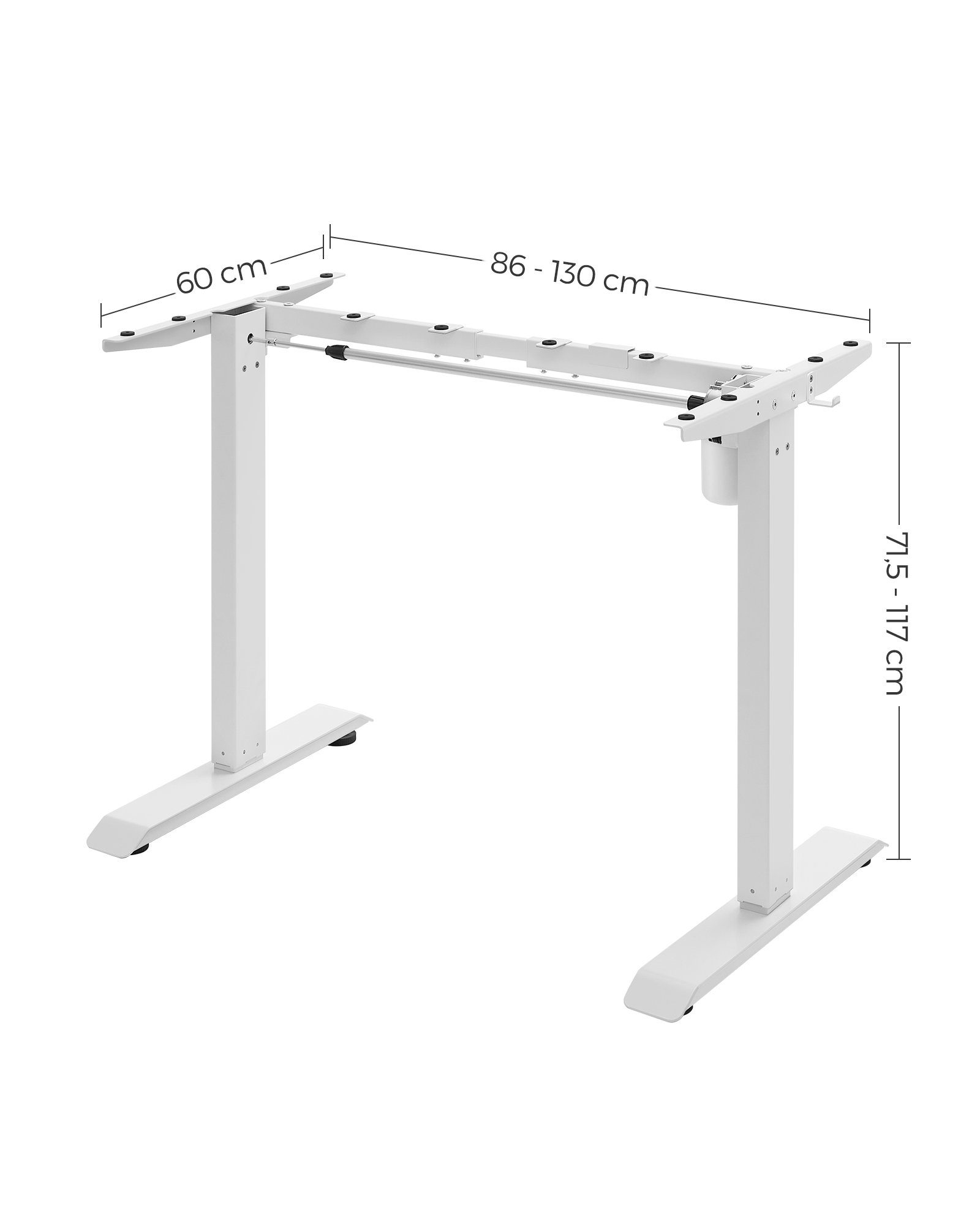 Tischgestell weiß elektrisch höhenverstellbar SONGMICS | Computertisch Schreibtisch, weiß