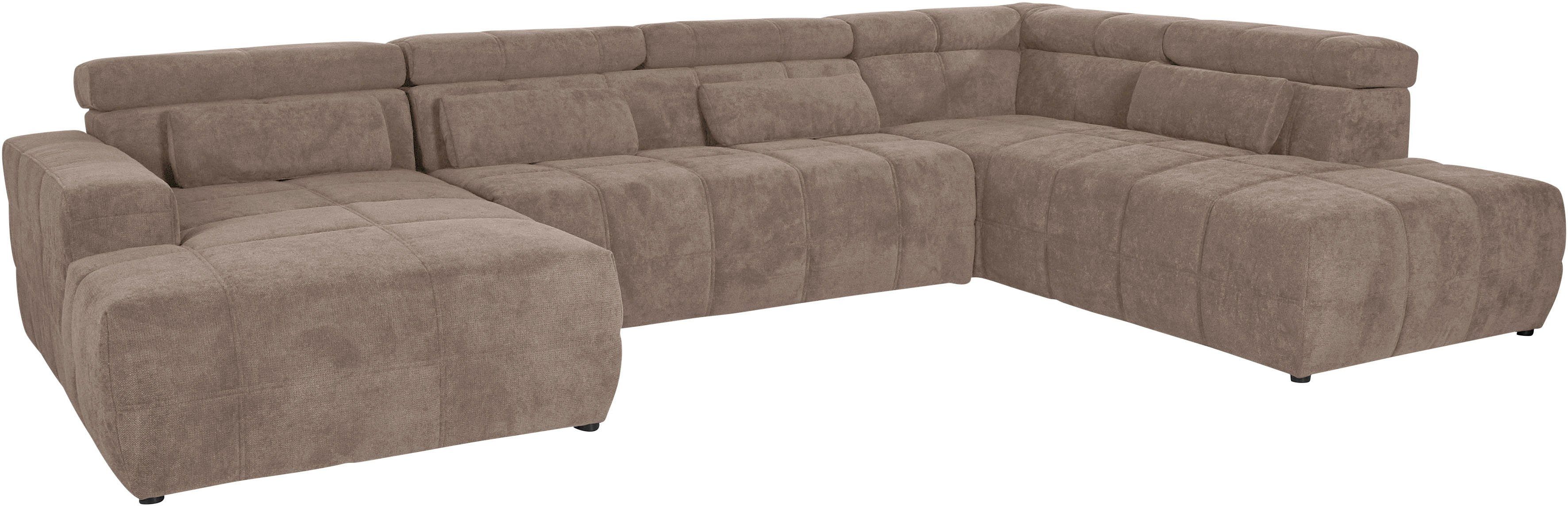 DOMO collection Wohnlandschaft "Modica U-Form aktuelles, kubisches Design m günstig online kaufen