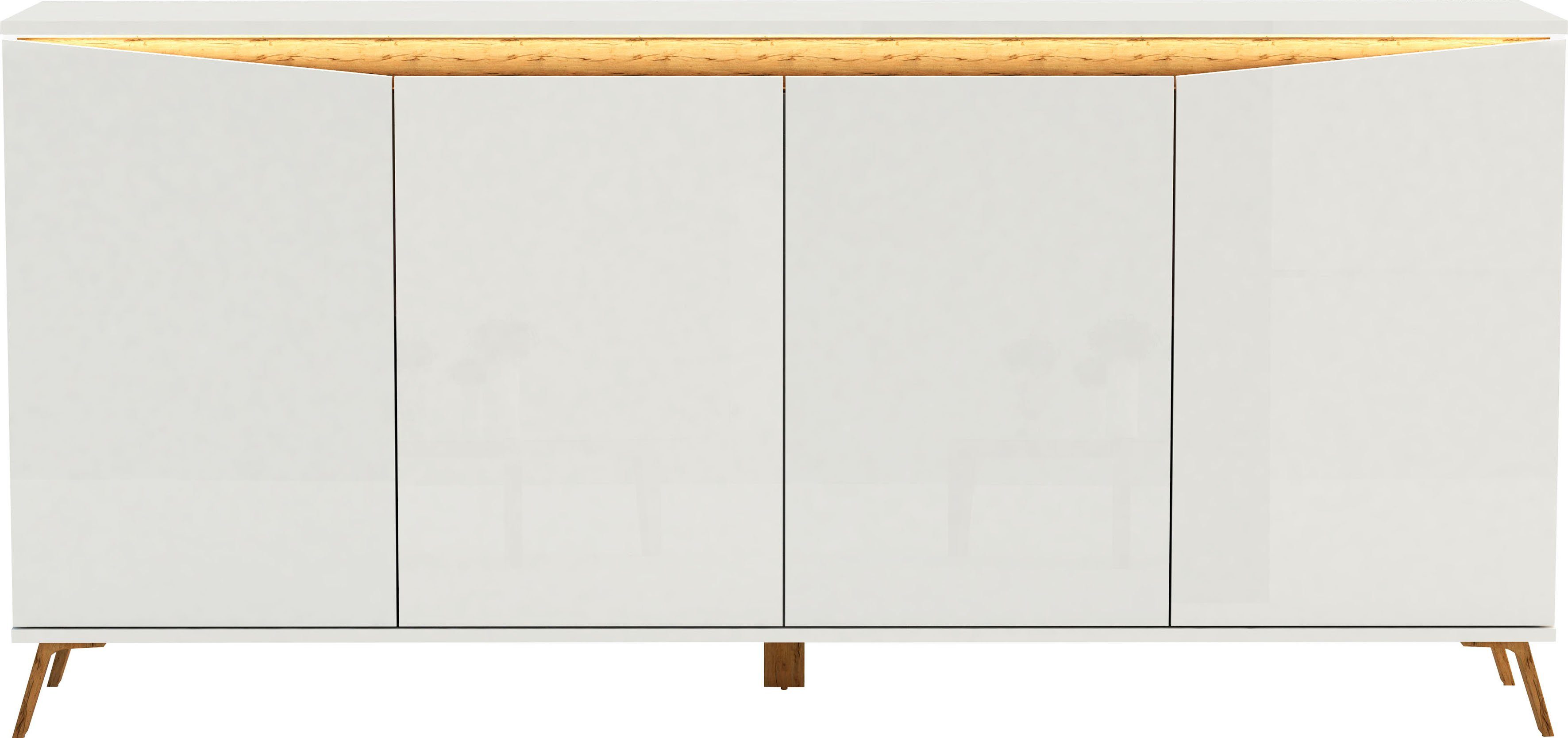 Home affaire Sideboard ALADINO, Breite 184 cm, komplett Hochglanz, ohne Beleuchtung
