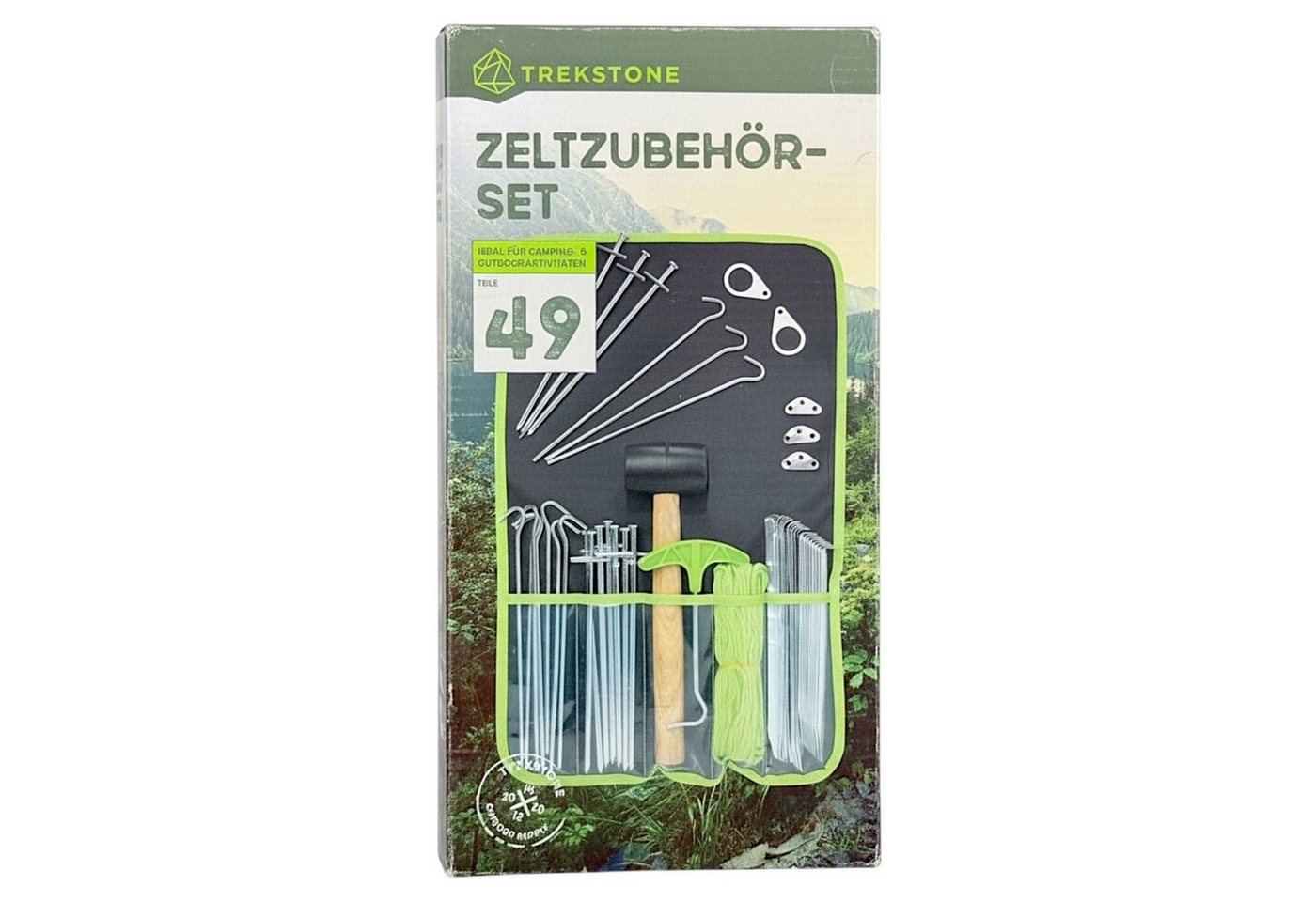 Kremer Zelthering Trekstone ZELT ZUBEHÖR-SET 49 Teile für Camping Erdnagel Zeltanker, (Set, 49-St)