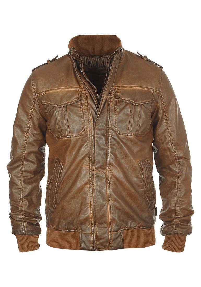 Indicode Lederimitatjacke IDKeegan Kunstlederjacke mit Stehkragen