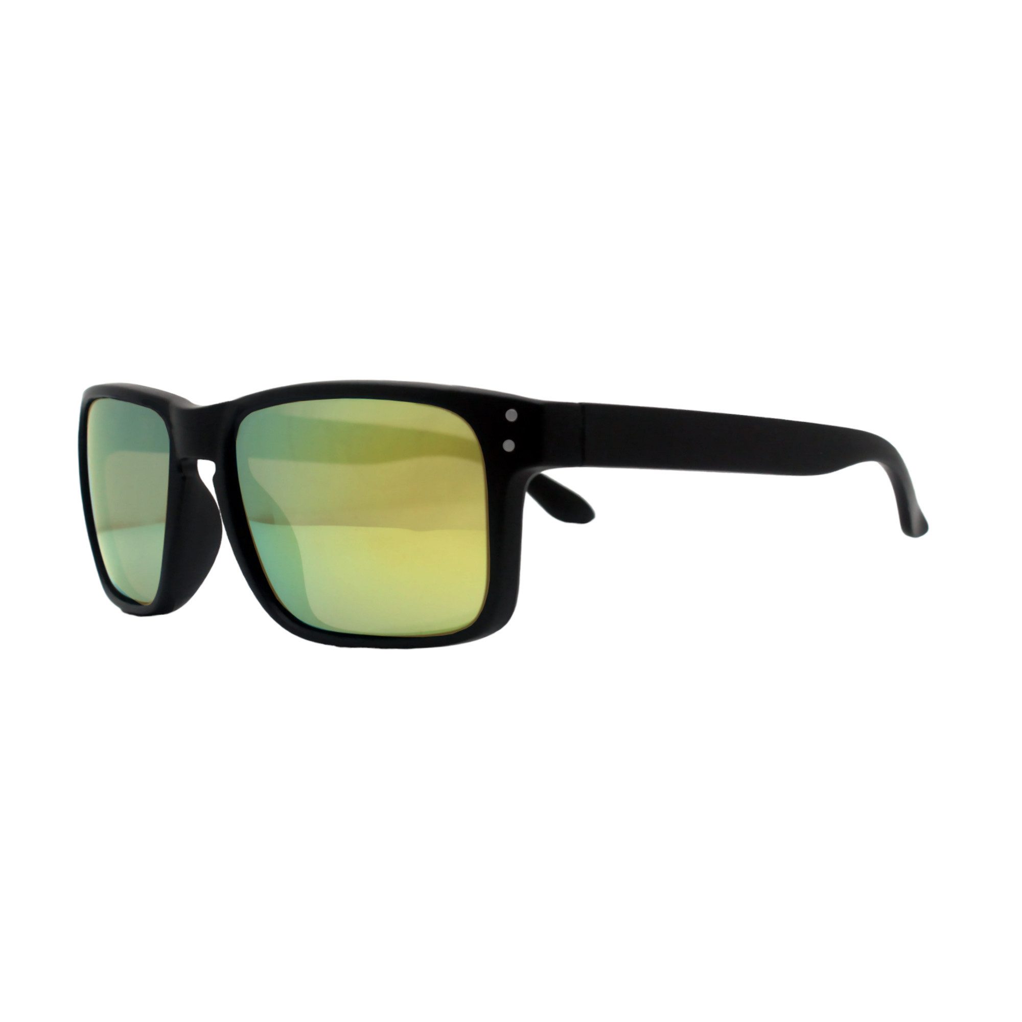Rennec Sonnenbrille (Herren Brille mit Brillenbeutel und Hardcase) Rechteckige Brille Schwarz mit Polarisierte Linsen Verspiegelt