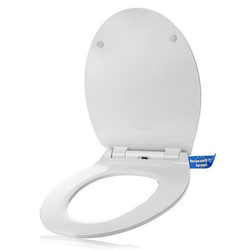 BigDean WC-Sitz Toilettendeckel mit Absenkautomatik Slim Line oval antibakterieller WC (1-St)