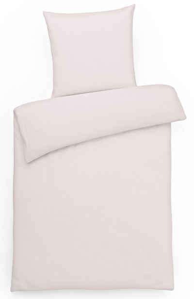 einfarbig mit Öko-Tex-Zertifizierung Bettwäsche-Set Renforce Grau Kombiniert BRIELLE Bettwäsche 155 x 220 cm weich hohe Qualität 