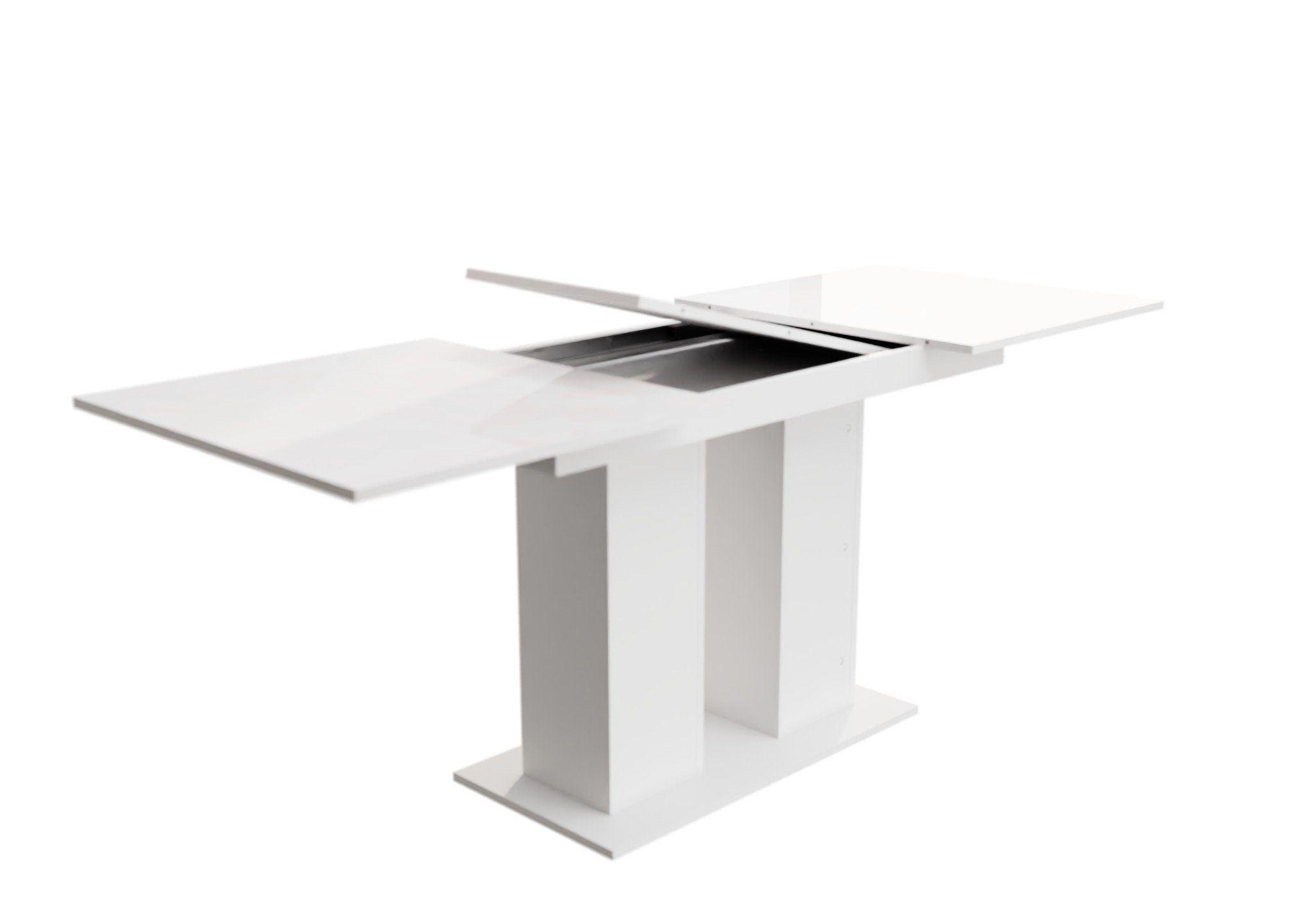 mit Fun Eckbankgruppe „BLAKE 196x142cm Tisch Tisch Größe ausziehbarer Hochglanz, Möbel Weiß Eckbankgruppe XL“