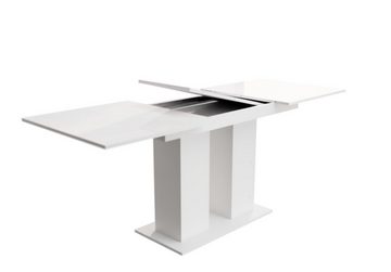 Fun Möbel Eckbankgruppe Eckbankgruppe „BLAKE XL“ Größe 196x142cm mit Tisch Weiß Hochglanz, ausziehbarer Tisch