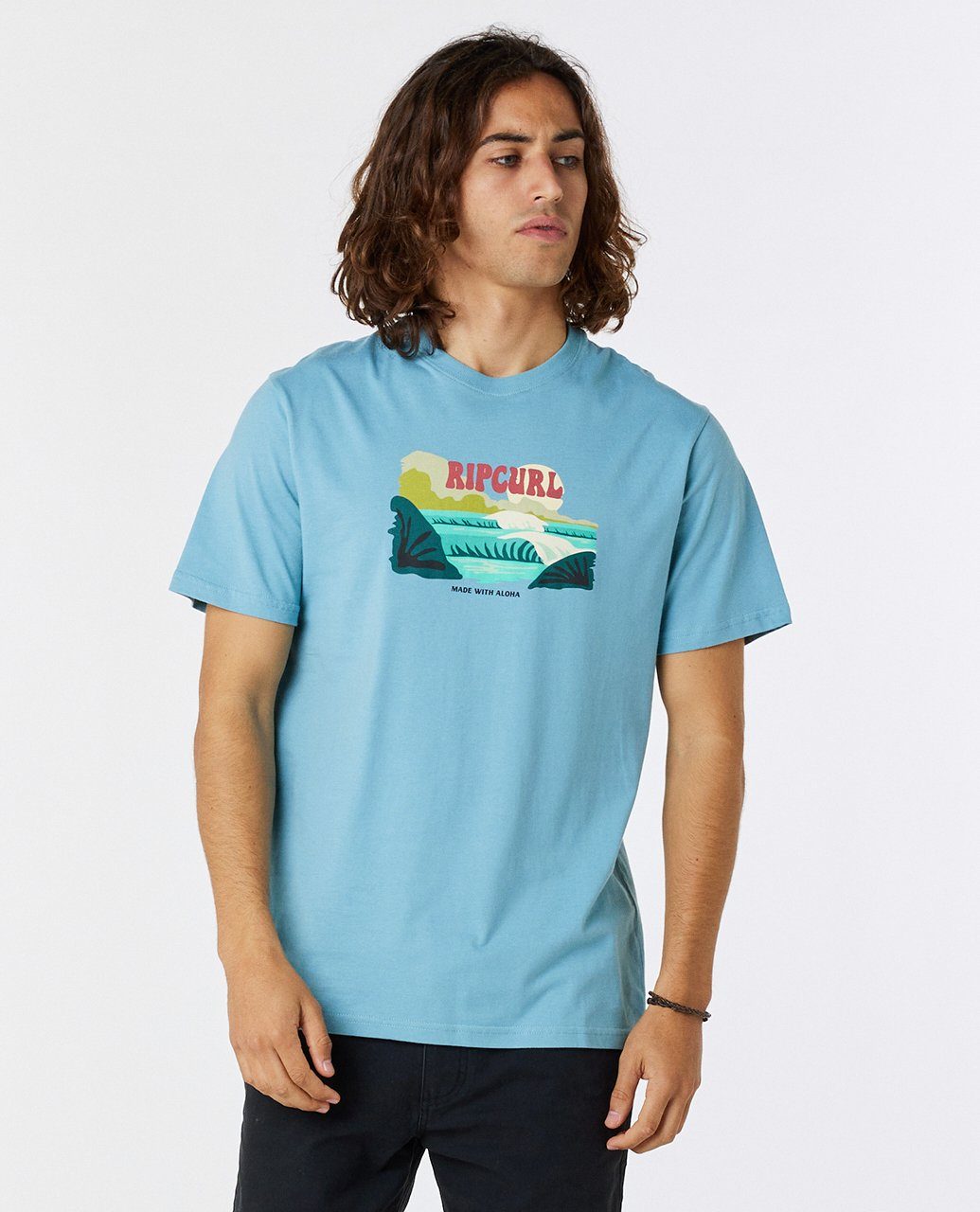 Rip Curl Print-Shirt Front T-Shirt Kurzärmeliges Horizon Print