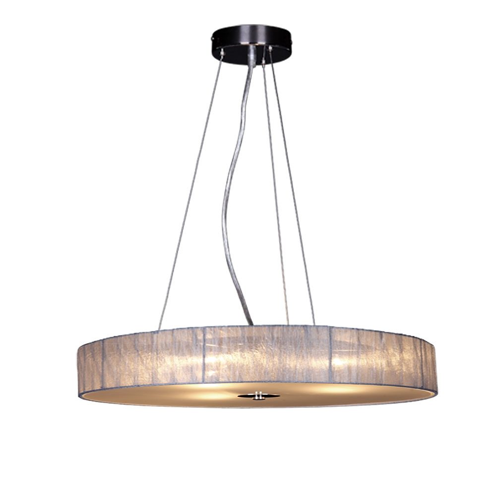 S Luce Hängeleuchte Stoff Lampe TWINE 3 Flammig Ø50 H7 Silberfarben Online Kaufen