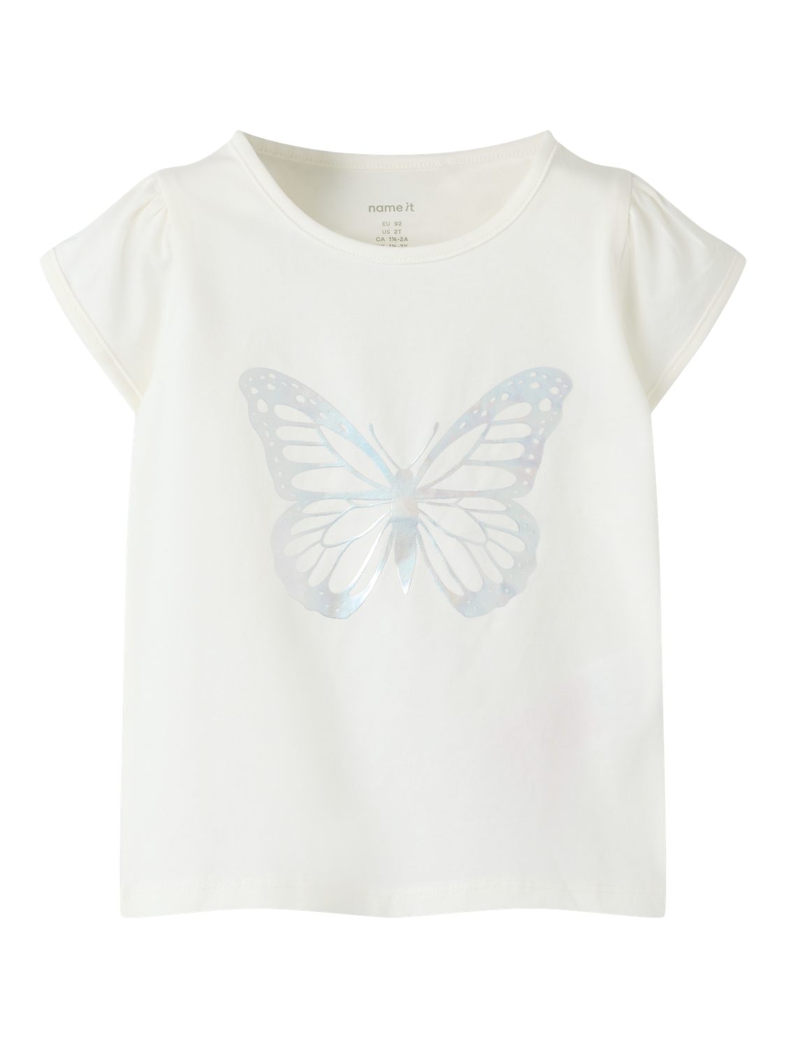 Name It T-Shirt NMFFIPASA CAP SL TOP BOX mit sommerlichem Schmetterlings-Druck