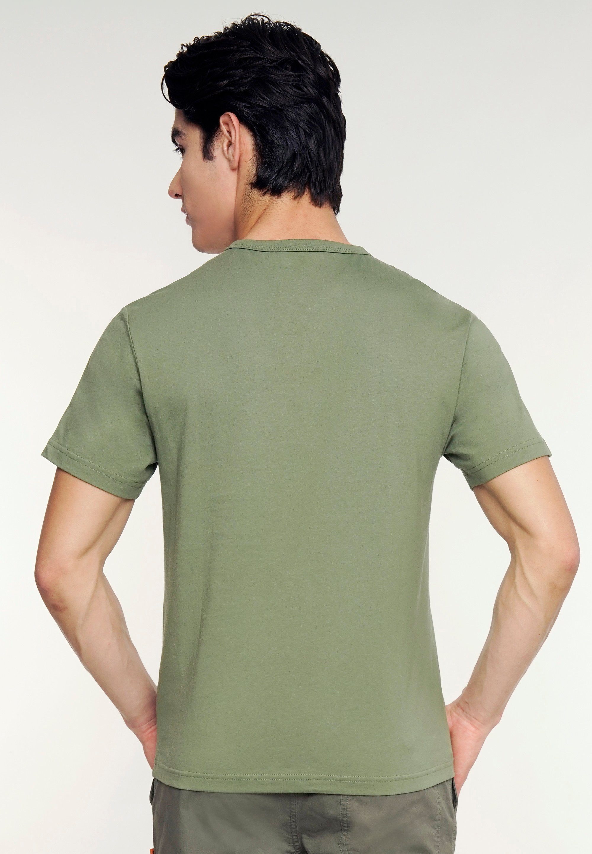GIORDANO T-Shirt 3D Stickerei olivgrün mit Lion dezenter