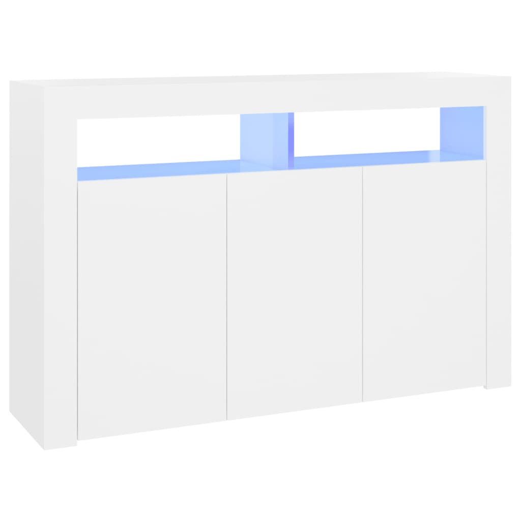 vidaXL Sideboard Sideboard mit LED-Leuchten Weiß 115,5x30x75 cm (1 St)