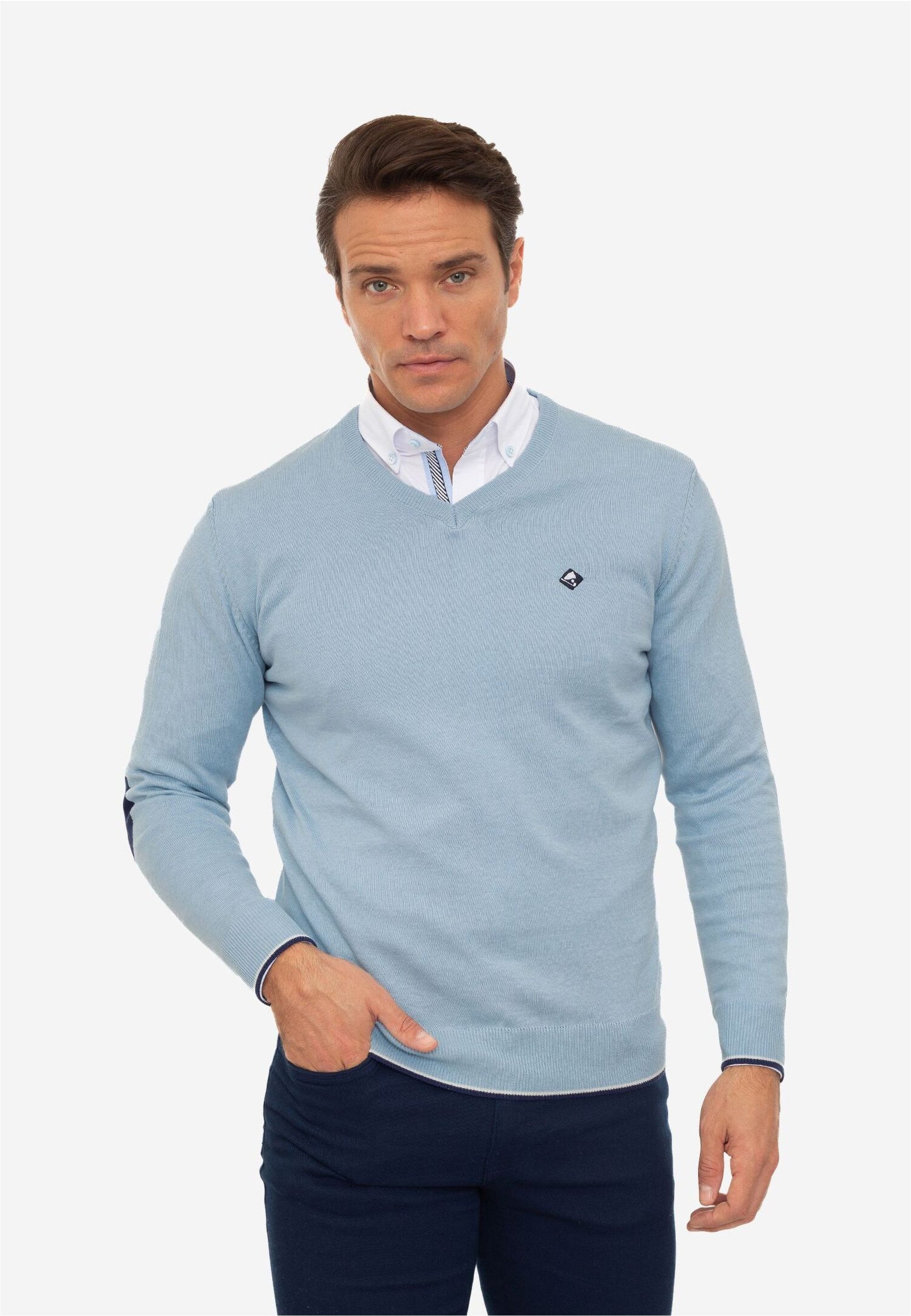 SIR RAYMOND TAILOR Strickpullover Appel mit farblich abgesetzten Ellenbogen günstig online kaufen