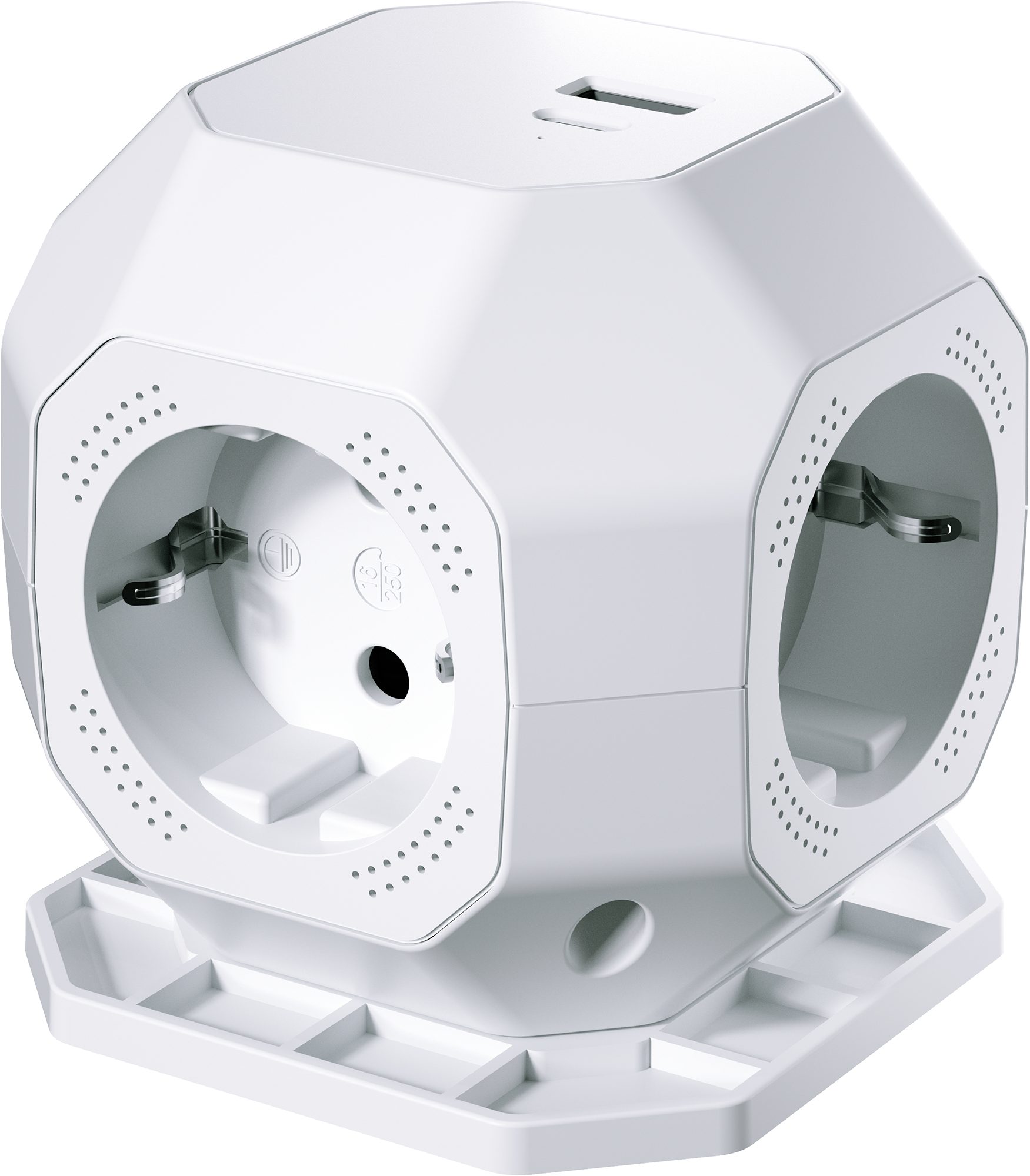 Northpoint Steckdosenwürfel mit USB-A & USB-C und Halterung Steckdosenverteiler