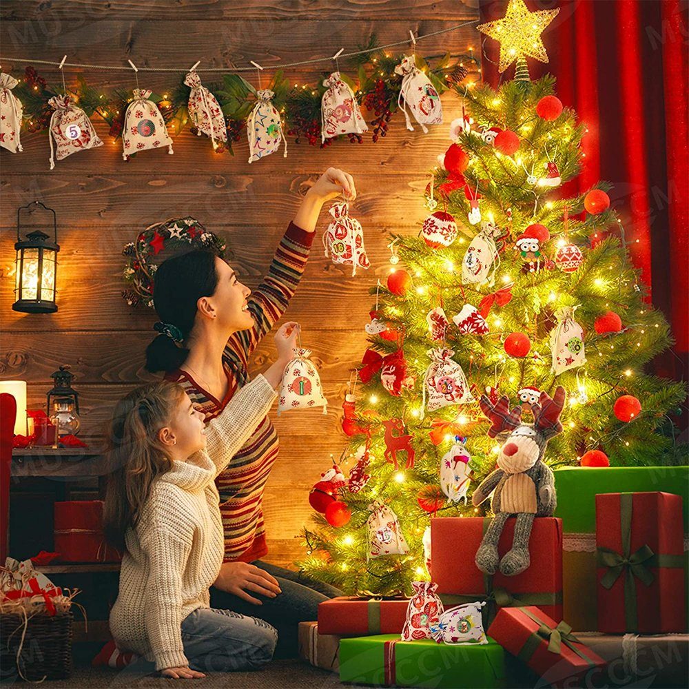 Jormftte Hängedekoration kalender,Stoffbeutel,Weihnachtskalender