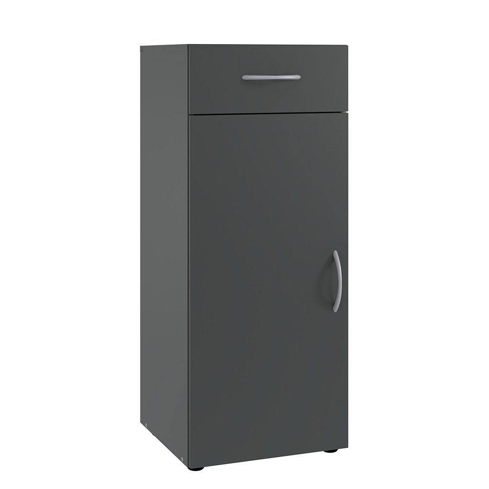 Lomadox Mehrzweckschrank MIAMI-43 graphit, 1 Tür, 1 Schublade, ca. 40/98/40 cm