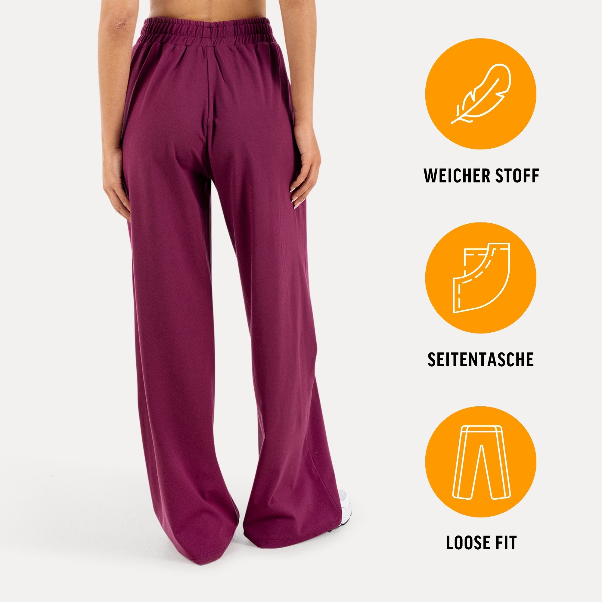 Smilodox Jogginghose Nexa, Wide-Leg Damen, Trainingshose mit High-Waist & Loose Fit, Gym Weites Bein, Weiches Material, Lockerer Sitz, Homewear, Streetwear