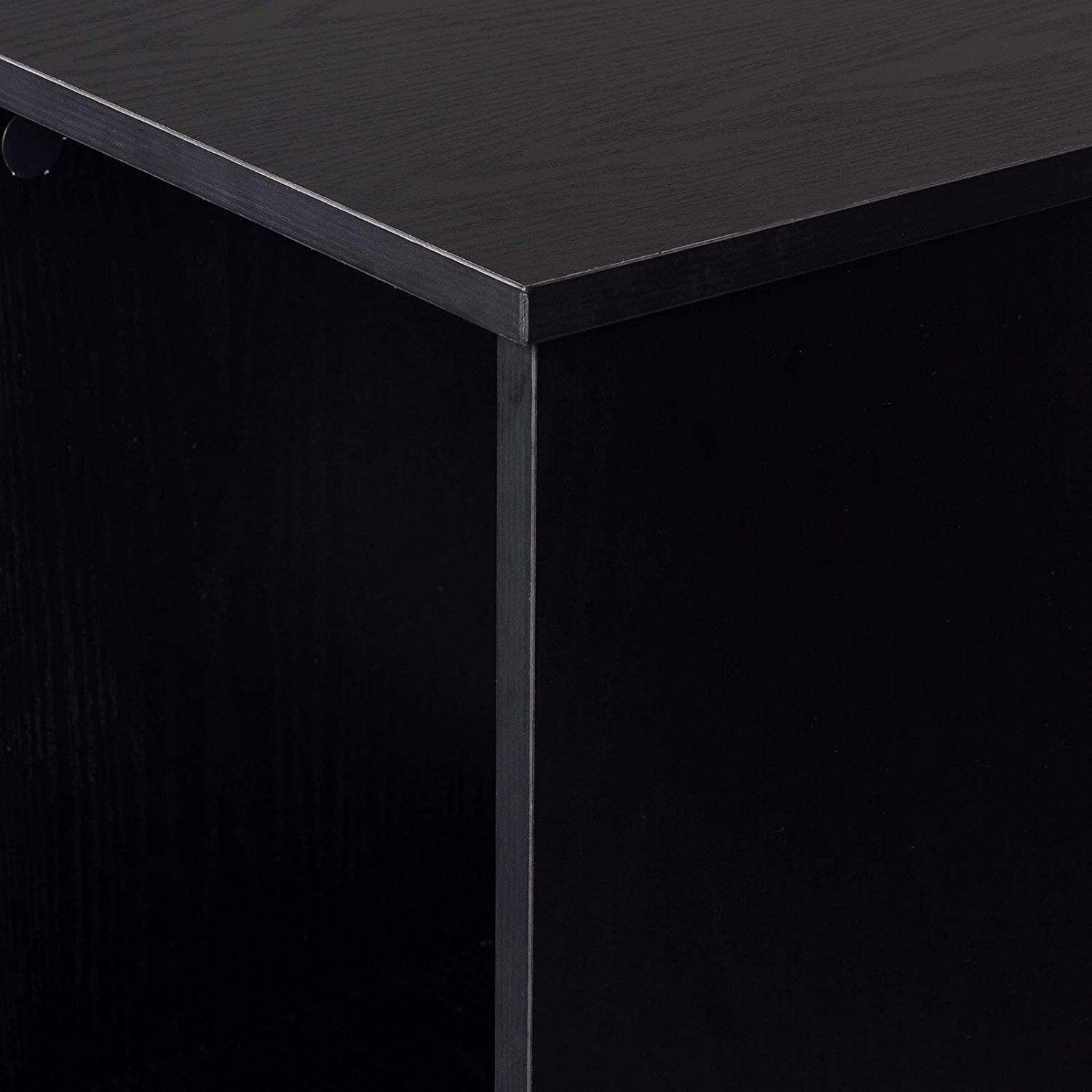 Ablageflächen, in Woltu Holz Melamin, Stahl, Schwarz 4 mit | | aus (1-St), Schwarz Schwarz Schreibtisch