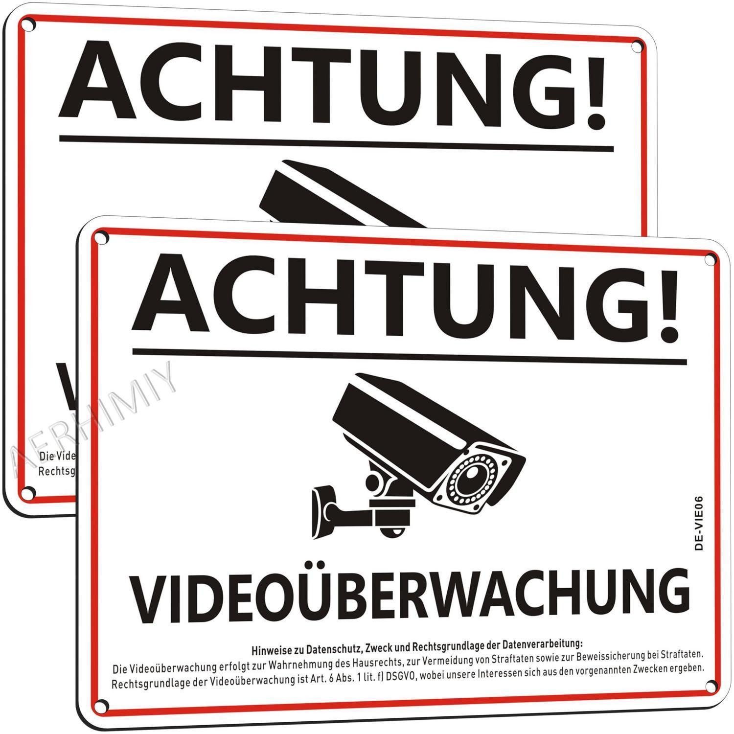 LuxusKollektion Warnschild Videoüberwachung Schild 20x15 cm, 2 Stück, (2 St)