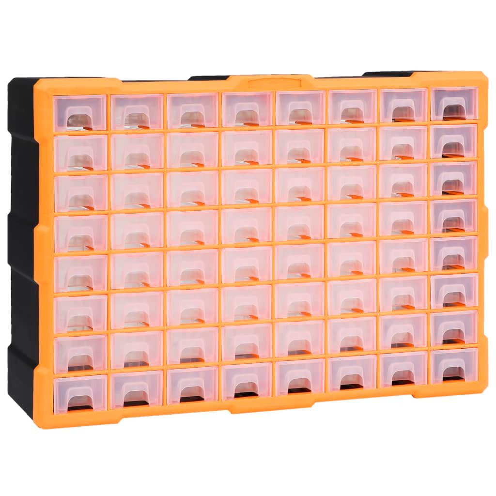 Werkzeugkoffer Multi-Schubladen-Organizer mit 64 Schubladen 52x16x37,5 cm