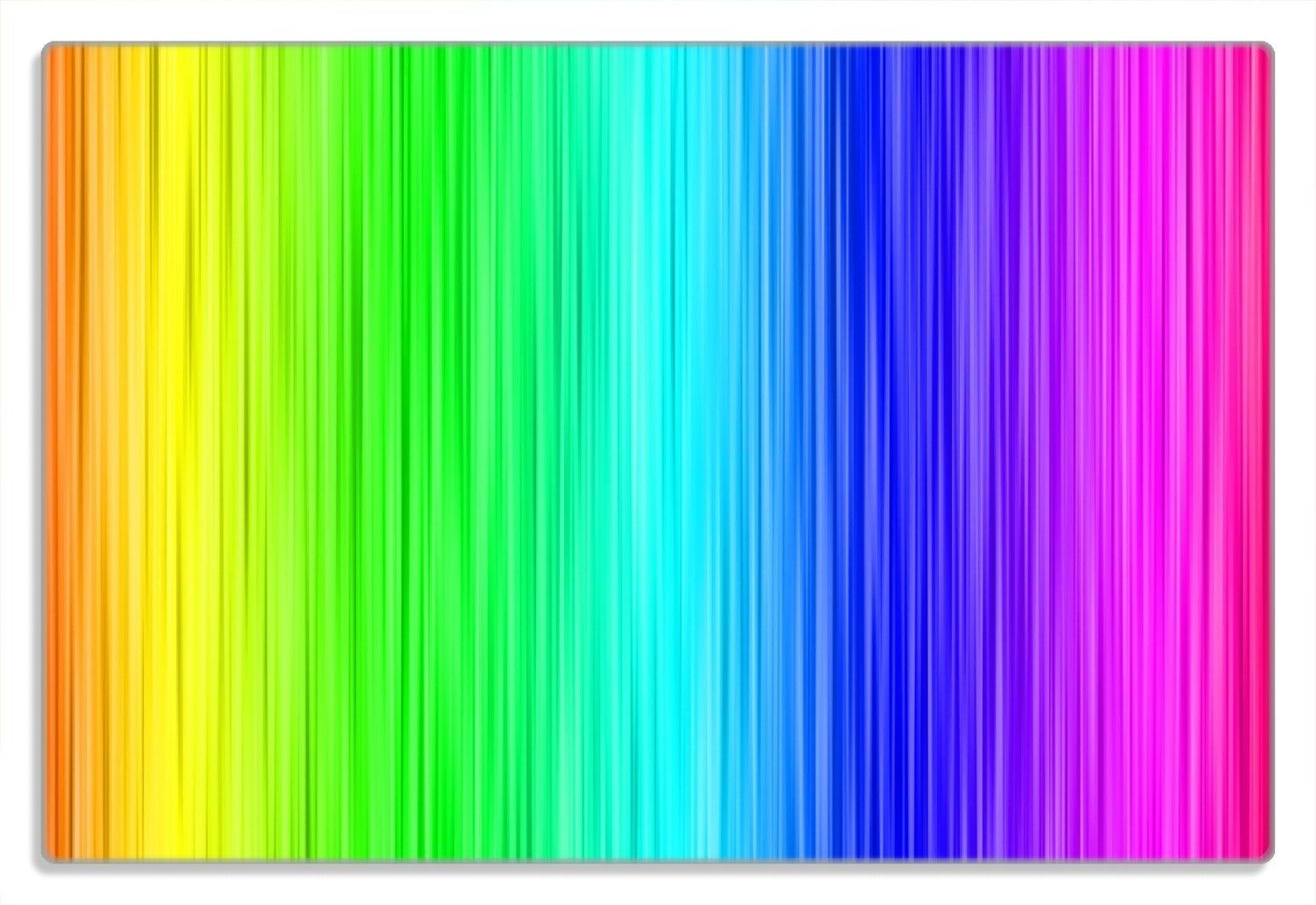 blau, Gummifüße - 1-St), Farben Regenbogenmuster rot, und rot, gelb, 20x30cm rutschfester Wallario pink (inkl. 4mm, grün, Frühstücksbrett