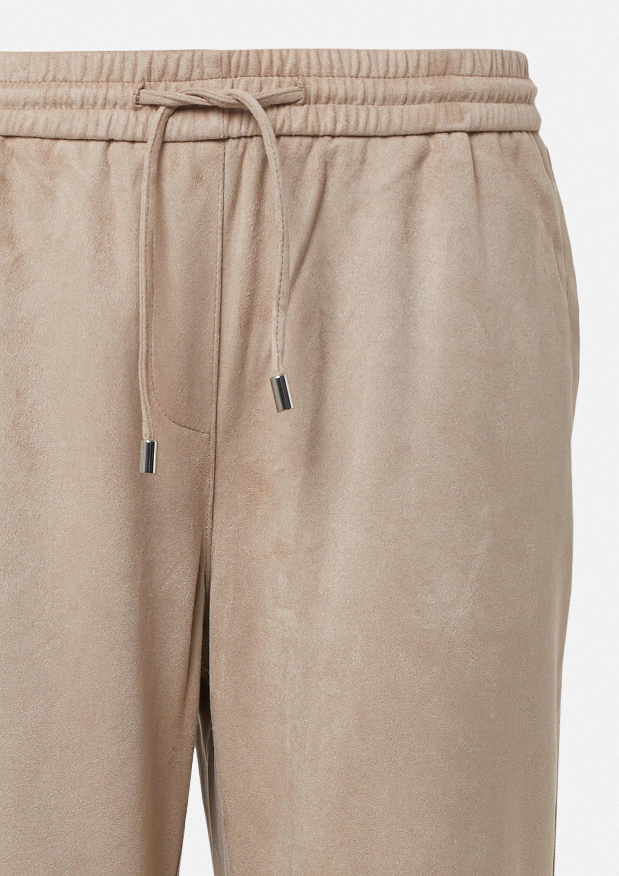 comma Jogginghose Hose Jogpants in Veloursleder-Optik