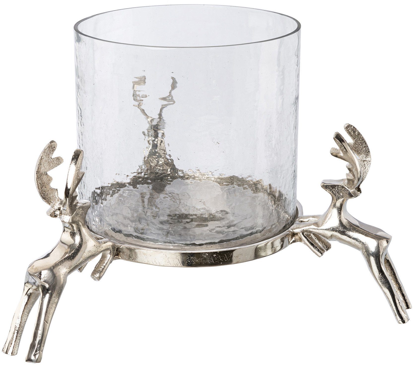 Glas deco mit Creativ aus Weihnachtsdeko, Windlicht Aluminium-Hirschen Windlicht