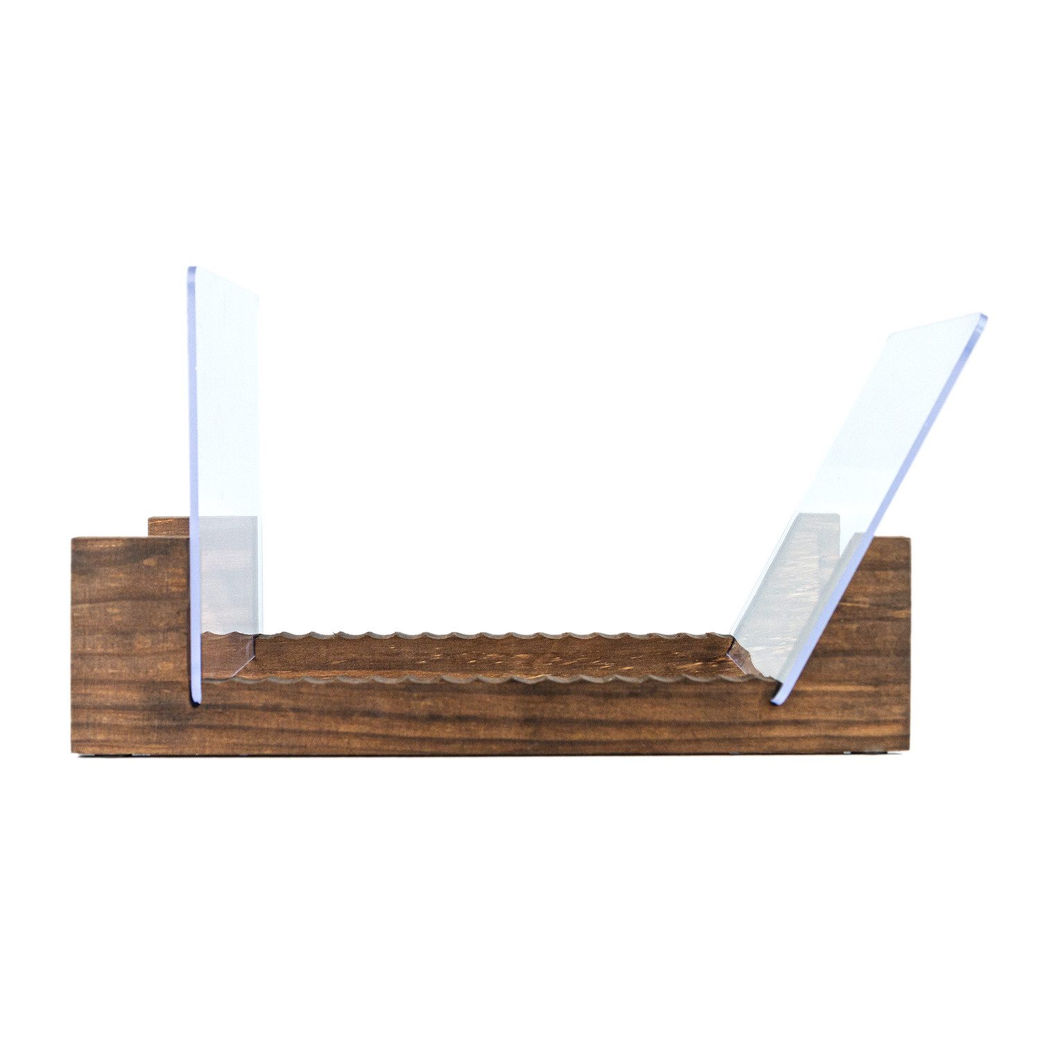 7even Schallplatten Flip Ständer Holz-Acryl Stand für LPs Plattenspieler