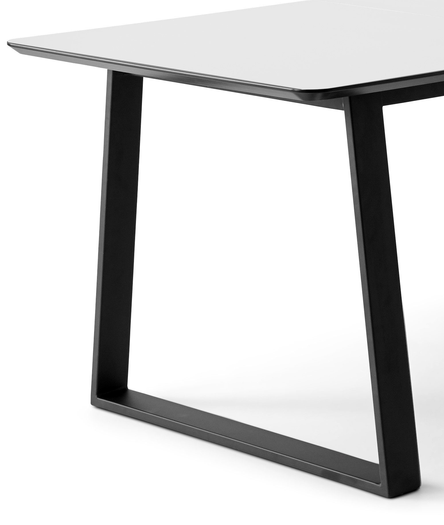 Metallgestell, Tischplatte Meza by Hammel Hammel, Furniture MDF, Esstisch Weiß 2 Trapez abgerundete Einlegeplatten