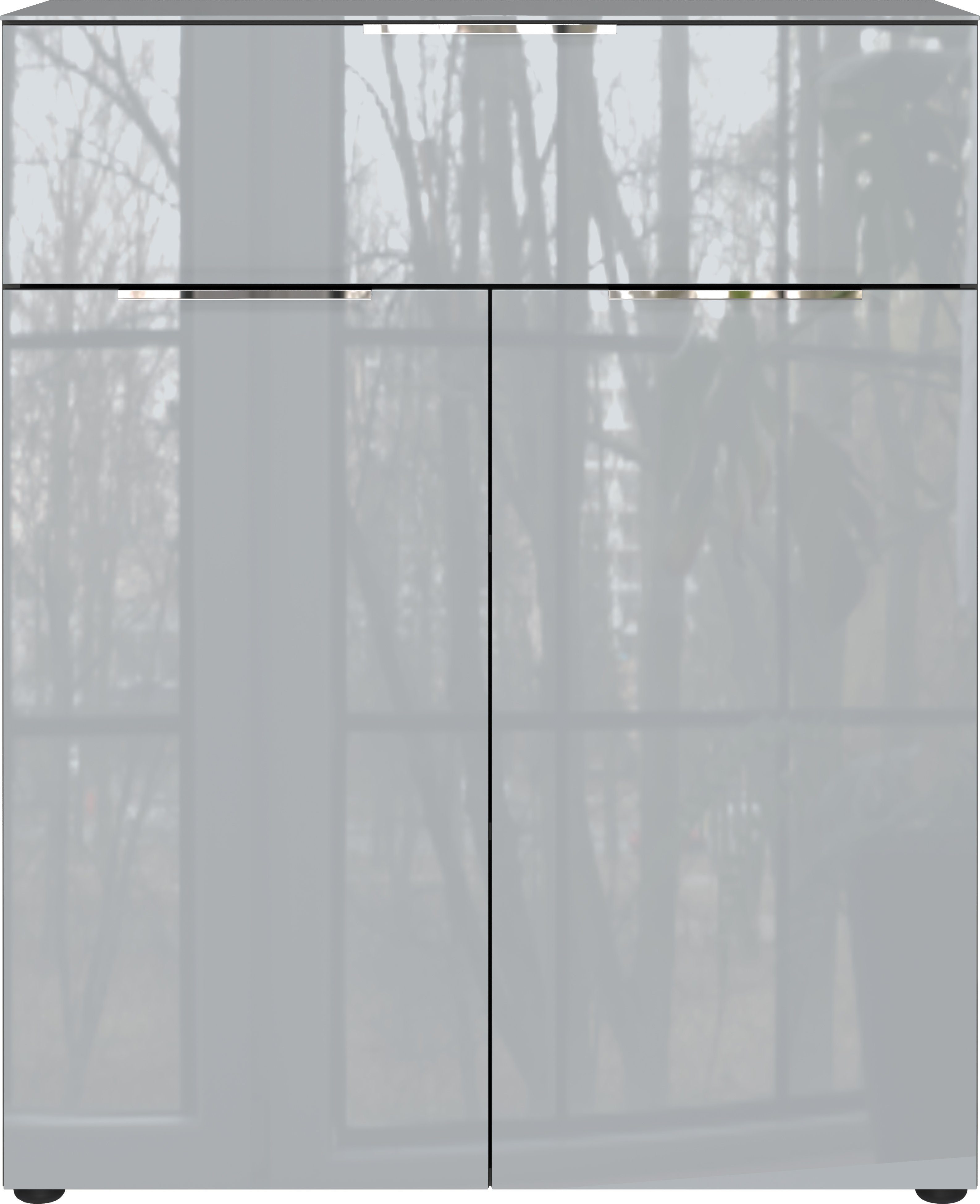 GERMANIA Kombikommode Oakland, Breite 83 cm, Fronten und Oberboden mit Glasauflage